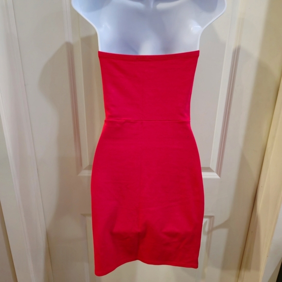 Charlotte Russe ✦ Red Strapless Bodycon Dress ✦ Drop Waist Asymmetrical Tube S - Picture 5 of 16